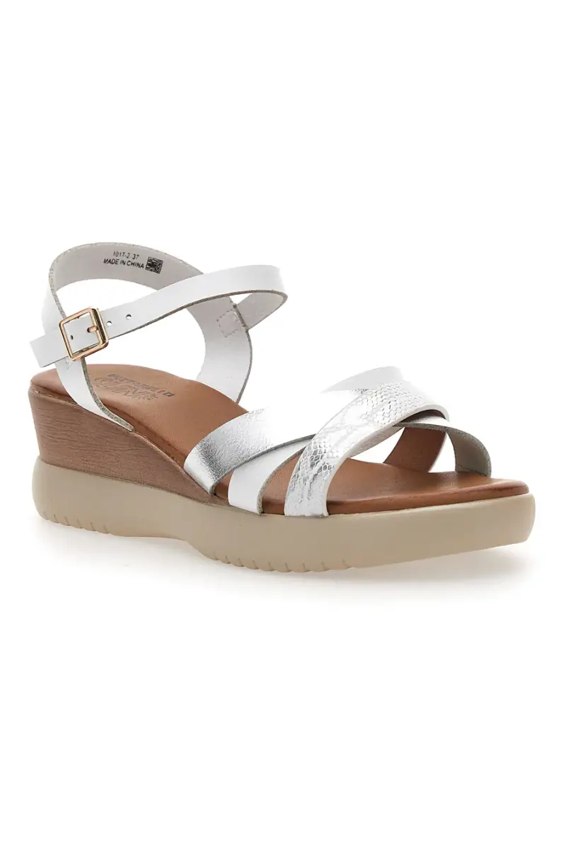 Sandali con zeppa bassa e fasce Bianchi incrociati PITTARELLO SUN FW10172 [BIANCO] miniatura 2