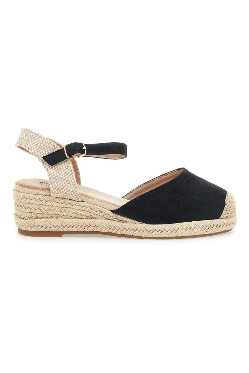 Sandali espadrillas da donna nere con zeppa in corda Pittarello sun BL1 [NERO]