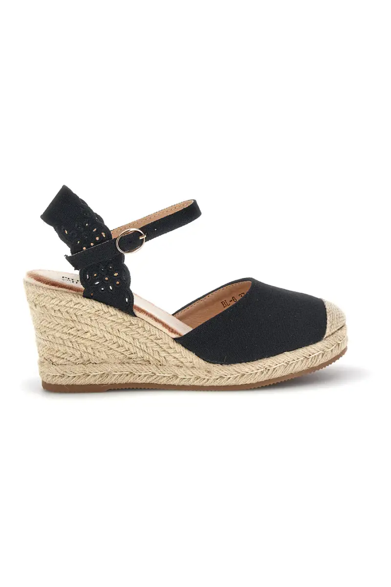 Sandali espadrillas Neri con zeppa in corda Pittarello Sun Bl6 [NERO]