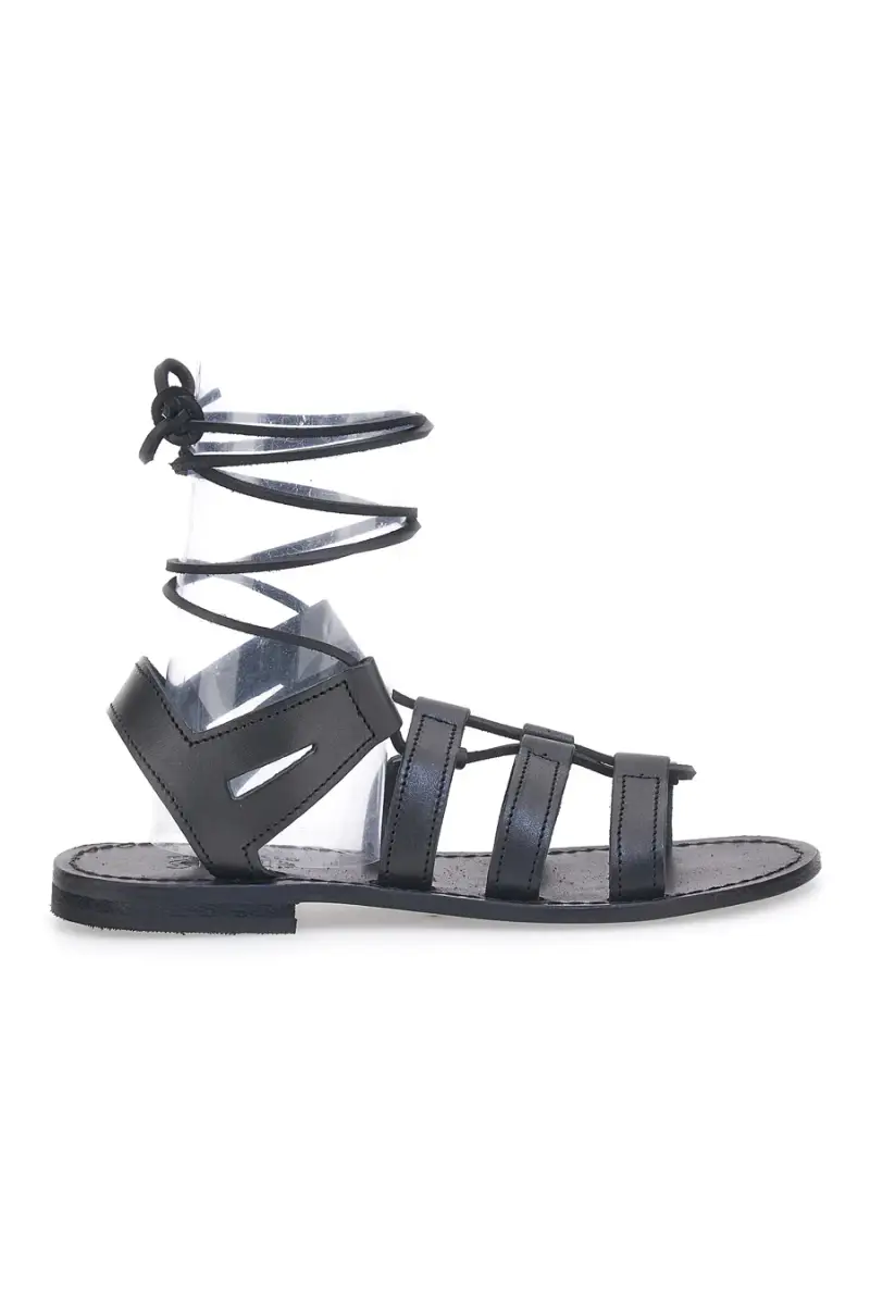 Sandali neri alla schiava in stile gladiatore Pittarello Sun 1369 [NERO] miniatura 2