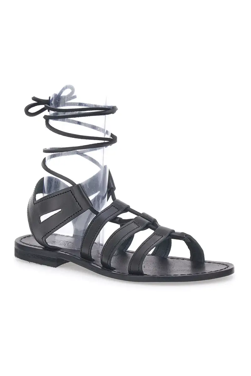 Sandali neri alla schiava in stile gladiatore Pittarello Sun 1369 [NERO] miniatura 3