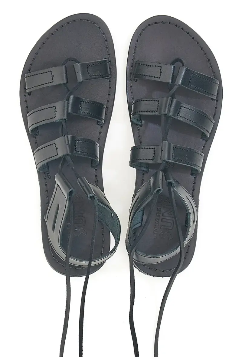 Sandali neri alla schiava in stile gladiatore Pittarello Sun 1369 [NERO] miniatura 4