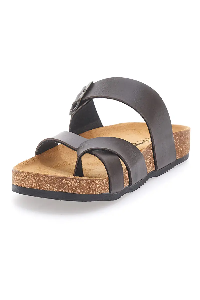 Ciabatte infradito marroni con sottopiede in pelle Pittarello Tierra 335A311SR [TESTA DI MORO] miniatura 3