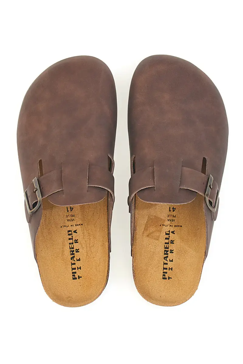 Ciabatte marrone con fibbia in vera pelle Pittarello Tierra 335A013PR [TESTA DI MORO] miniatura 2