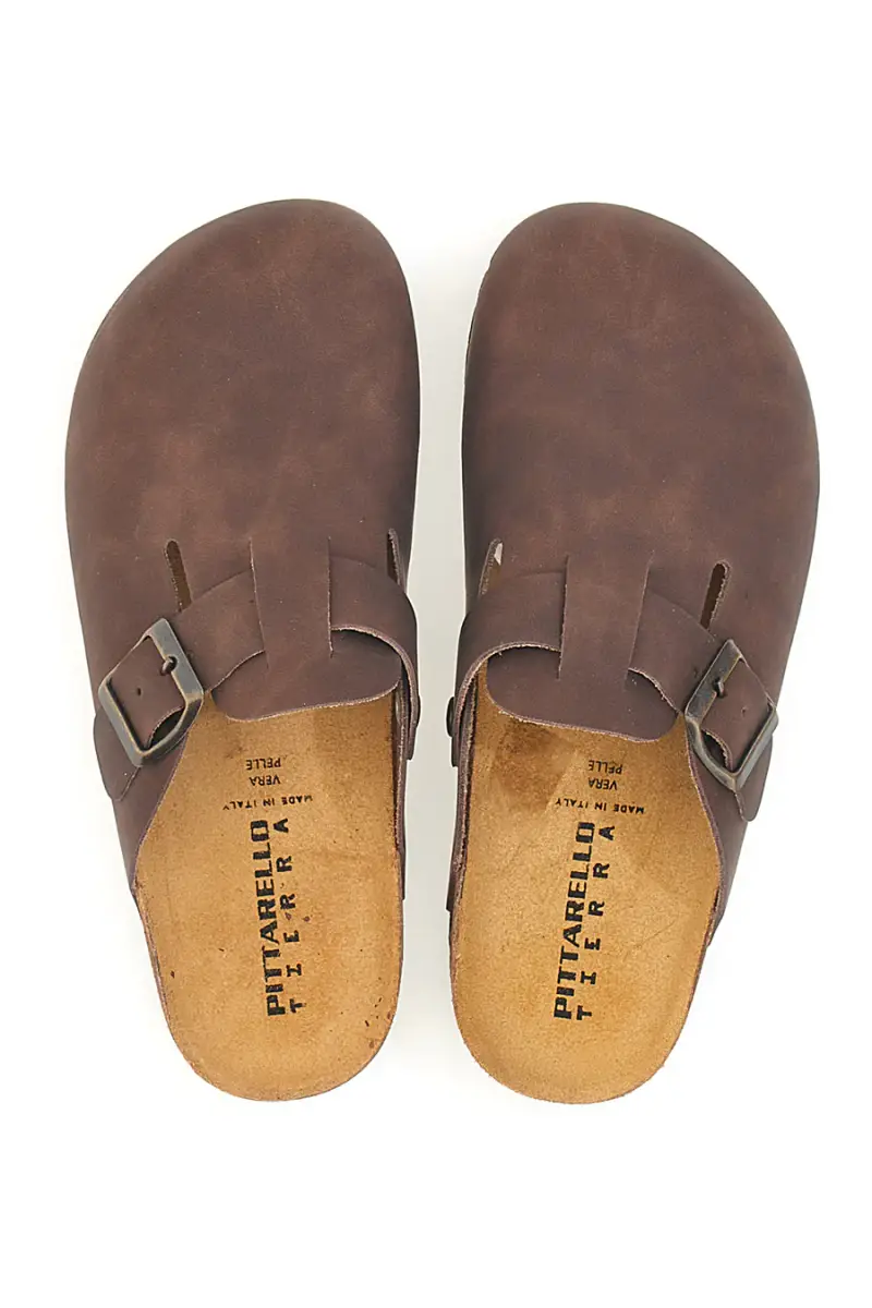 Ciabatte marrone con fibbia in vera pelle Pittarello Tierra 335A013PR [TESTA DI MORO] miniatura 2