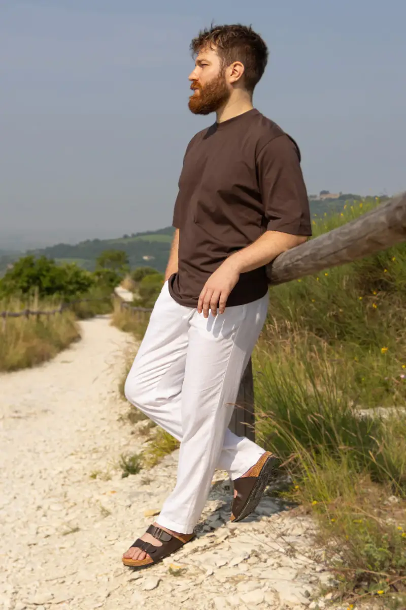 Ciabatte marroni con doppia fibbia e sottopiede in pelle Made in Italy Pittarello Tierra 335A2177SR [TESTA DI MORO] miniatura 2