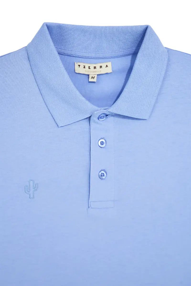 Polo azzurra maniche corte colletto bottoni Pittarello tierra PT-T-9080 [BLUE] miniatura 4