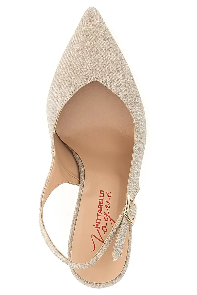 Décolleté Slingback Platino Con Glitter Pittarello Vogue 487 [PLATINO] miniatura 3