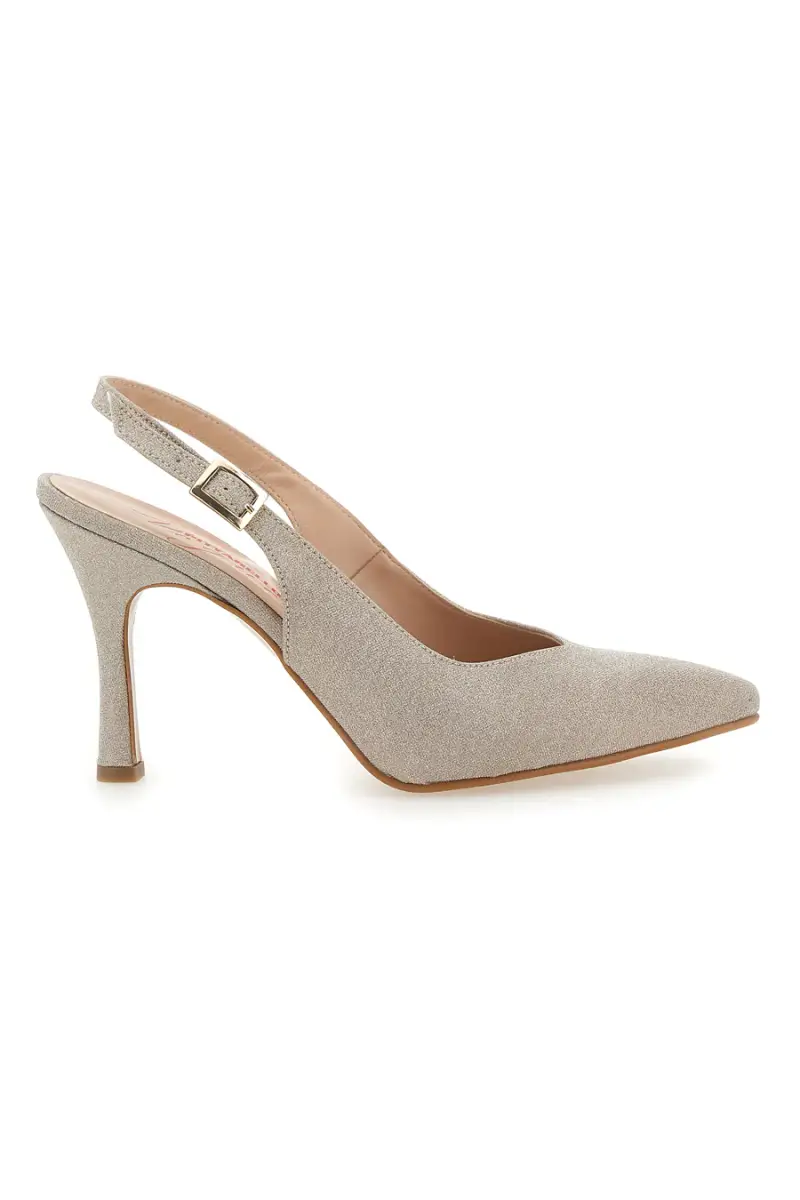 Décolleté Slingback Platino Con Glitter Pittarello Vogue 487 [PLATINO]
