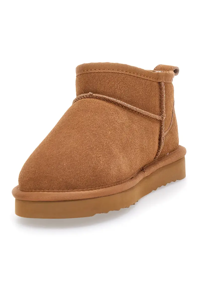 Stivaletti cammello in pelle scamosciata con pelo interno stile pantofola Pittarello wow 3550 [CAMEL] miniatura 4