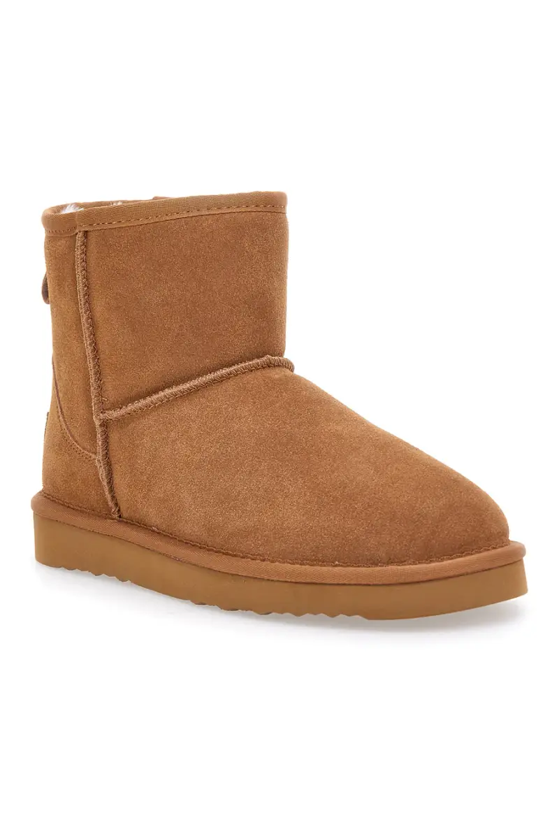 Stivaletti cammello in vera pelle con pelo interno stile pantofola Pittarello wow 3551 [CAMEL] miniatura 2