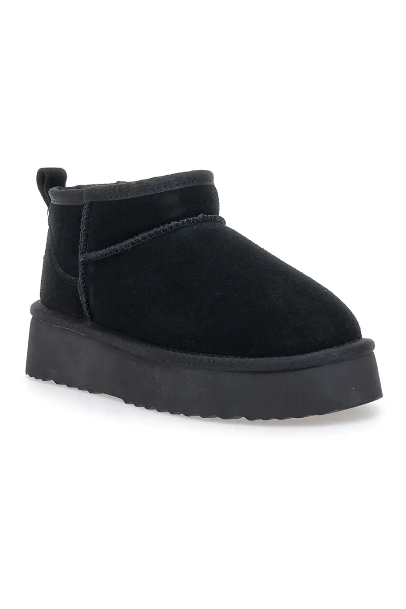 Stivaletti neri con pelo interno stile pantofola Pittarello wow 3547 [NERO] miniatura 2