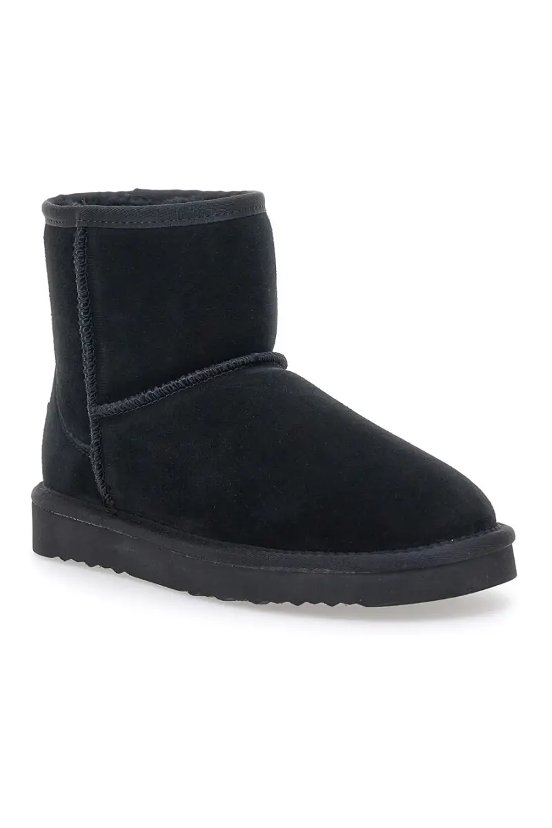 Stivaletti neri in vera pelle con pelo interno stile pantofola Pittarello wow 3551 [NERO] miniatura 2