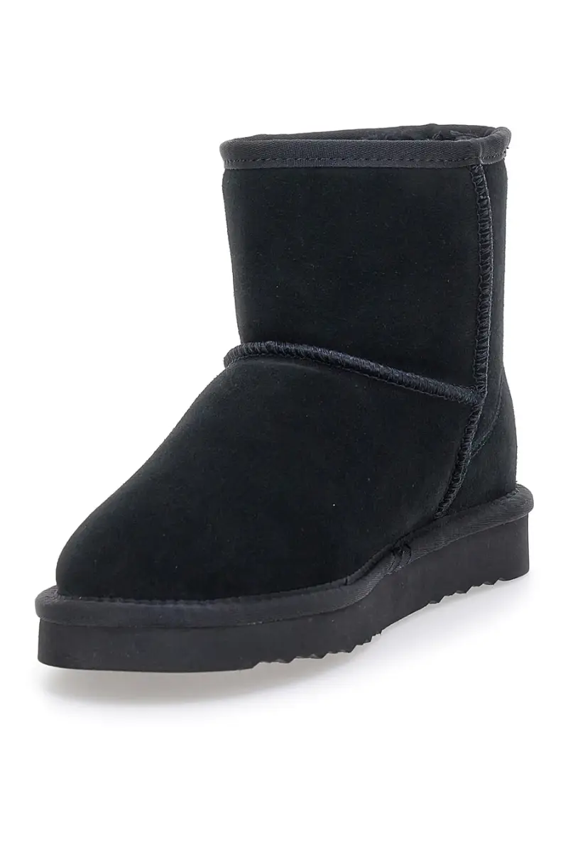 Stivaletti neri in vera pelle con pelo interno stile pantofola Pittarello wow 3551 [NERO] miniatura 4