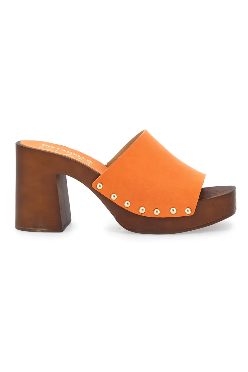 Zoccoli Arancione Con Tacco 9 cm Pittarello 8508 [ARANCIO]