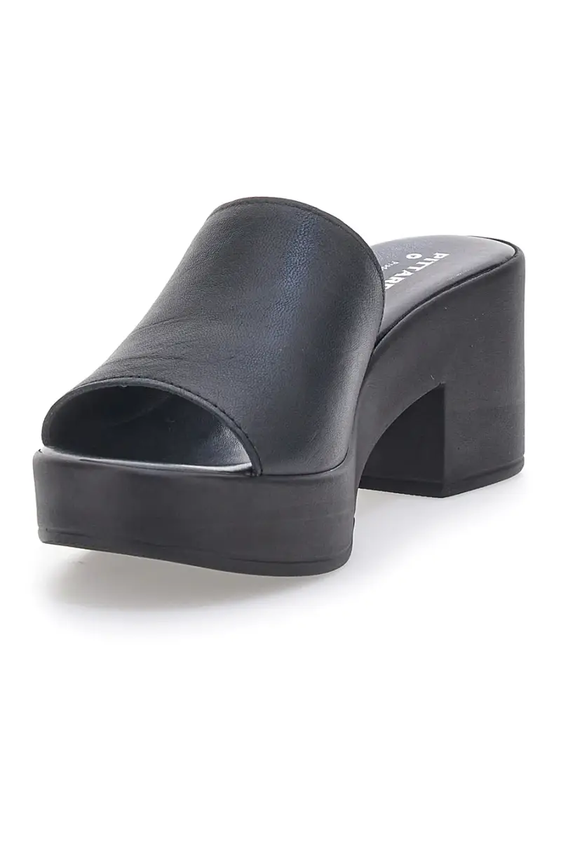 Zocooli Neri con Fascia in Pelle e Tacco Medio Made in Italy PITTARELLO 317471082 [NERO] miniatura 3