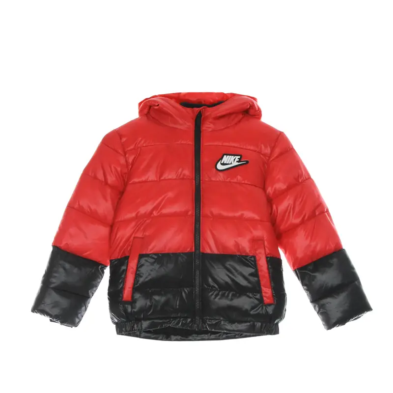 Piumino Bambino Color Block Down Jacket University Red