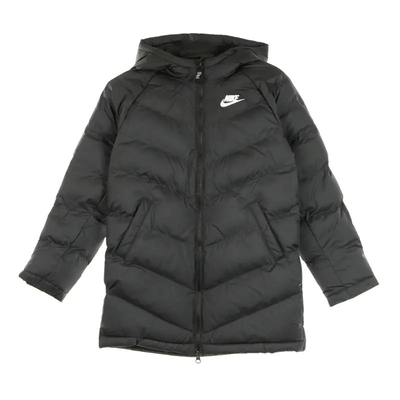 Piumino Lungo Bambino Sportswear Fill Long Jacket Black/black/black/white