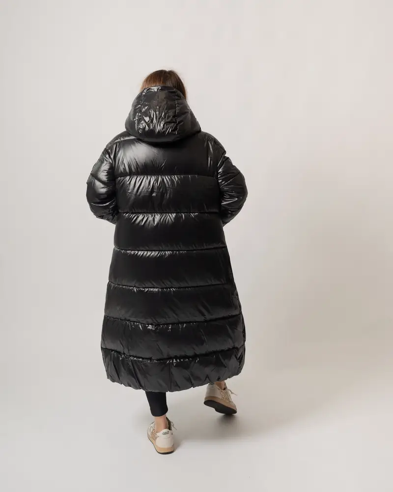 PIUMINO LUNGO CLARICE NERO miniatura 3