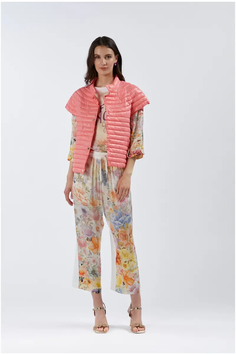 piumino primaverile con manica ad aletta corallo 38