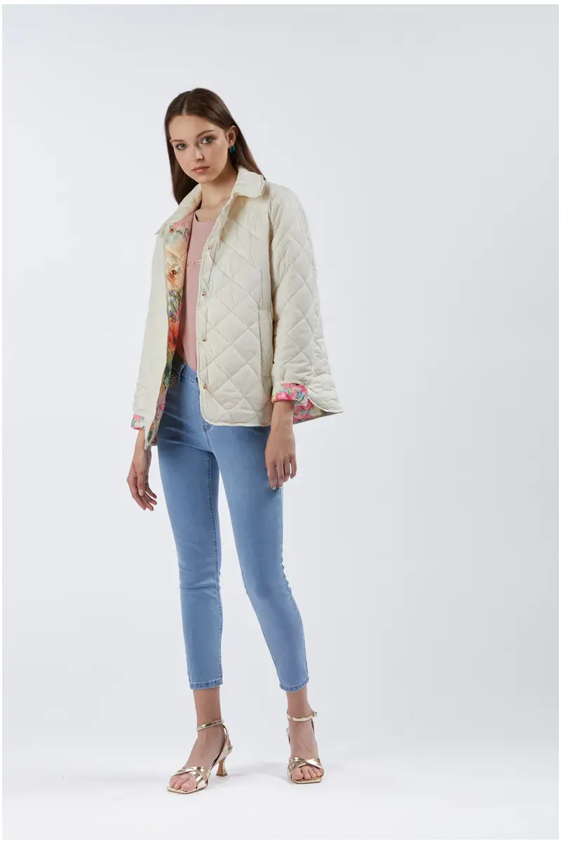 piumino trapuntato reversibile burro