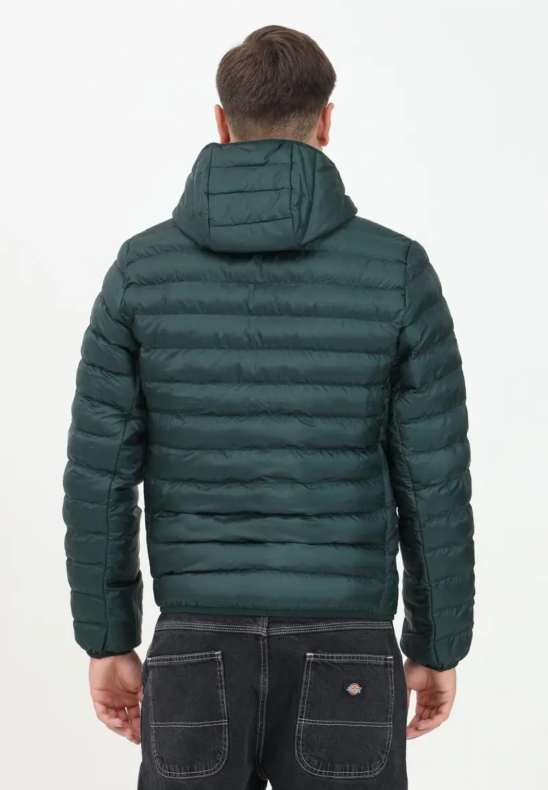 Piumino trapuntato verde da uomo con logo miniatura 2