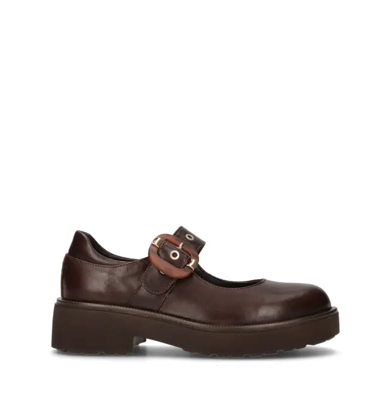 Ballerina donna marrone in pelle Vario