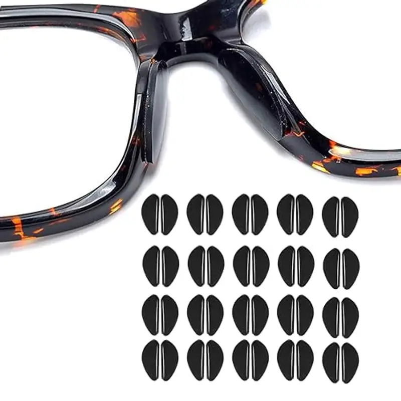 PLABBDPL 20 Paia Naselli per Occhiali Antiscivolo Occhiali Silicone, Nasello Antiscivolo Comodi per d'Aria, Naselli Adesivi per Occhiali, Cuscinetti per Occhiali a Pieno Occhiali da Sole, A
