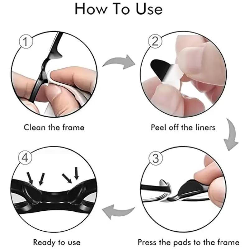 PLABBDPL 20 Paia Naselli per Occhiali Antiscivolo Occhiali Silicone, Nasello Antiscivolo Comodi per d'Aria, Naselli Adesivi per Occhiali, Cuscinetti per Occhiali a Pieno Occhiali da Sole, A miniatura 3