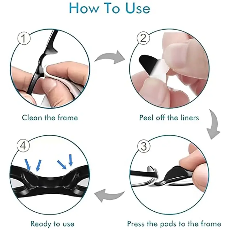 PLABBDPL 20 Paia Naselli per Occhiali Antiscivolo Occhiali Silicone, Nasello Antiscivolo Comodi per d'Aria, Naselli Adesivi per Occhiali, Cuscinetti per Occhiali a Pieno Occhiali da Sole, B miniatura 3