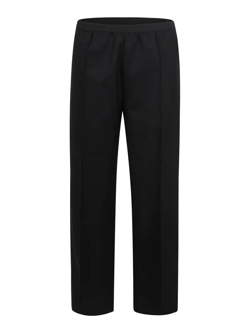 Pantalone In Lana Con Vita Elasticizzata Nero