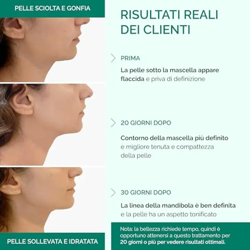 PLANTIFIQUE Doppio Mento Cintura Viso V-Line | Maschere Rassodanti per un Contorno Viso Scolpito e Tonico | Soluzione Naturale per un Aspetto Giovane e Fresco | 5 Maschere miniatura 3