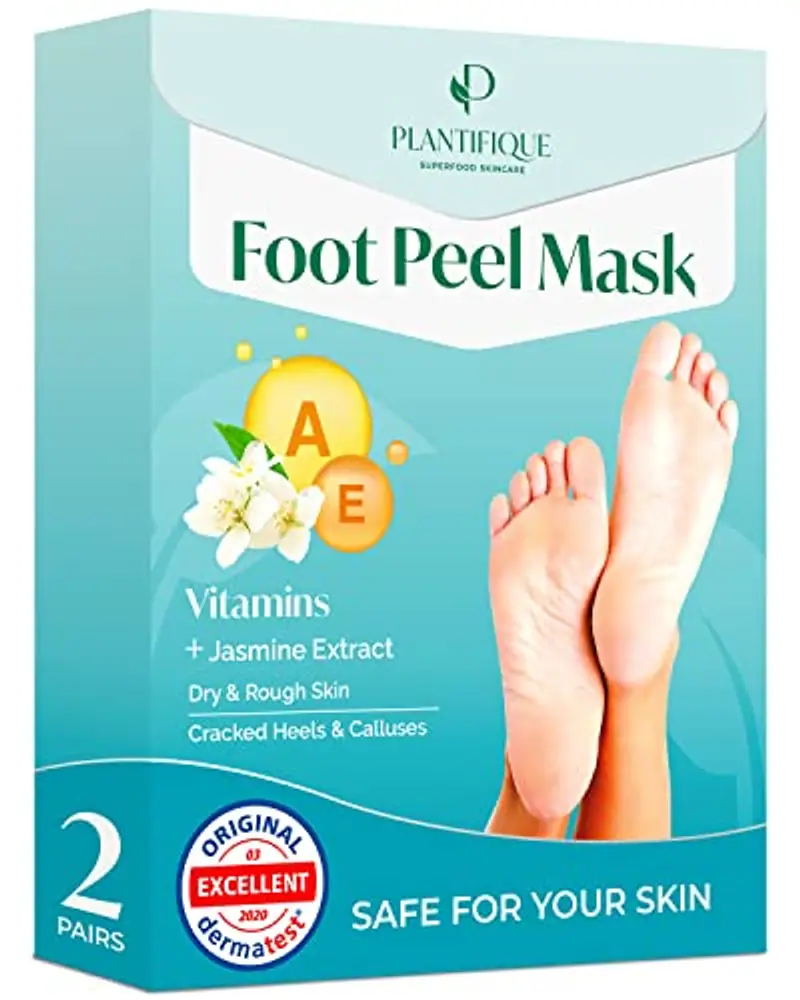 PLANTIFIQUE Maschera Piedi Esfoliante | Trattamento Calli e Duroni | Cura e Scrub Piedi | Peeling Piedi Forte | Pulizia Talloni Screpolati | Foot Peel Mask Calzini Pedicure Peel Off | Vitamine 2 Paia