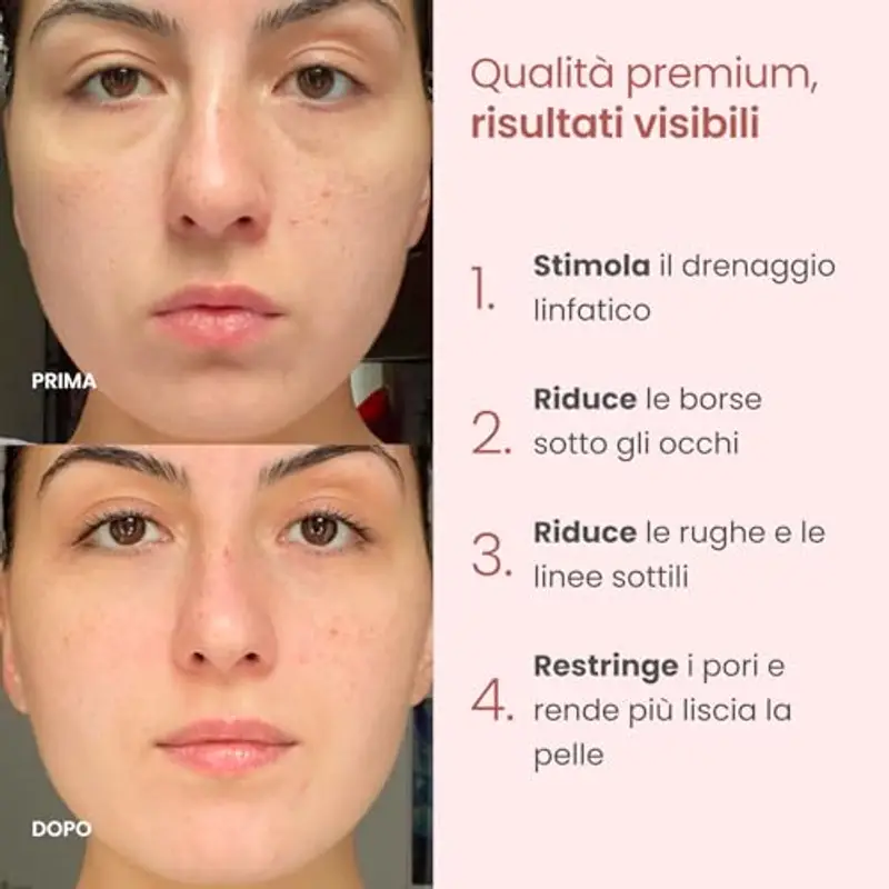 PLANTIFIQUE Rullo Viso di Quarzo Rosa e Gua Sha | Roller e Guasha Pietra Massaggiatore Antirughe | Kit Skincare Face Roll Massager | Idea Regalo Completo Facciale Corpo Piedi Massaggio Originale miniatura 2