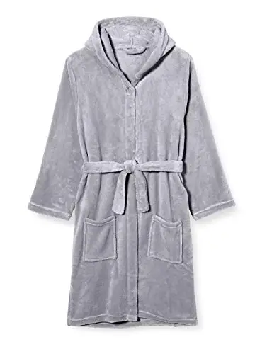 Playshoes Accappatoio in pile per bambini, Vestaglia Unisex - Bambini e ragazzi, Grigio, 86/92