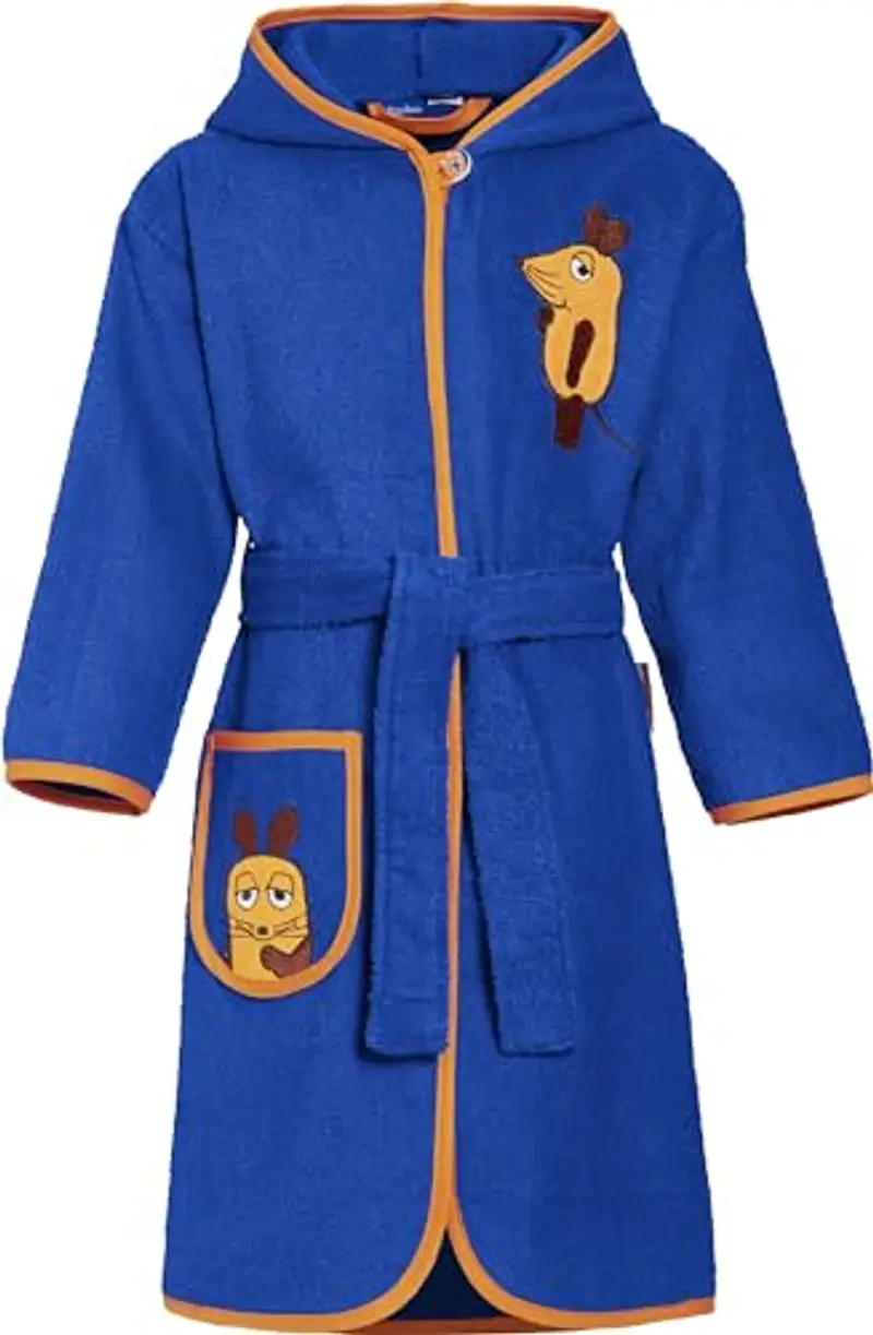Playshoes Accappatoio In Spugna Per Bambini, Unisex - Bambini e ragazzi, Marino Il Topo, 98