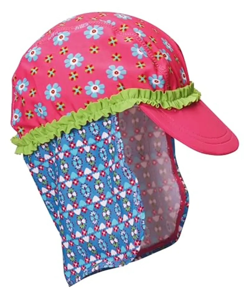 Playshoes Cappello Di Protezione Uv, Copricapo con cuffia da piscina Unisex - Bambini e ragazzi, Fiori, 53 miniatura 2