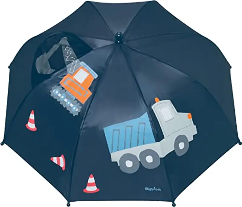 Playshoes Ombrello Per Bambini, Unisex - Bambini e ragazzi, Cantiere 3D, original miniatura 3