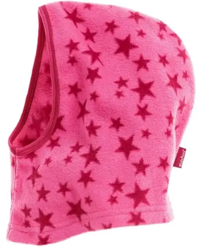 Playshoes Passamontagna In Pile, Cappello invernale Unisex - Bambini e ragazzi, Stelle Rosa, Taglia unica