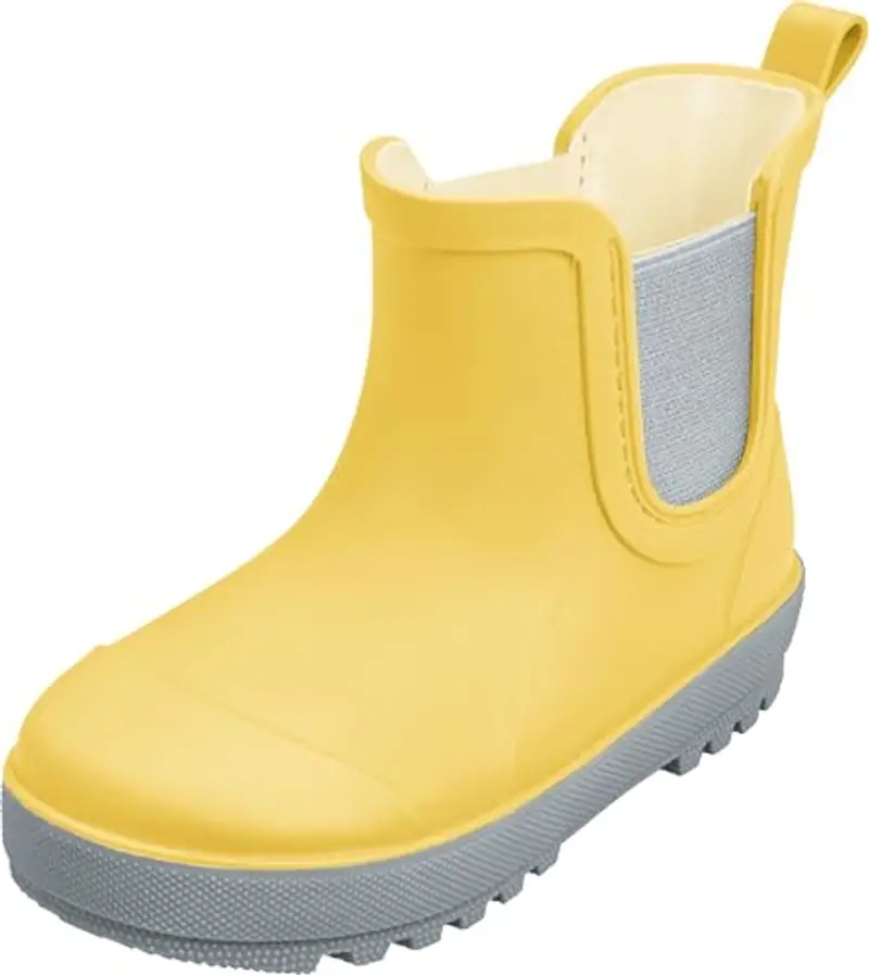 Playshoes Regenstiefel, Stivali in Gomma Unisex-Bambini, Giallo/Grigio, 18 EU