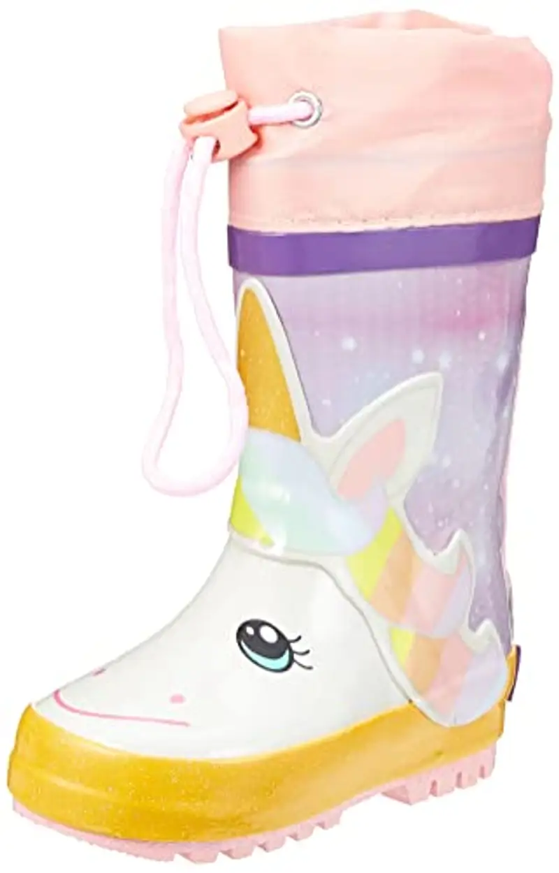 Playshoes Stivali di Gomma Con Coulisse Unisex - Bambini e ragazzi, Unicorno, 25 EU