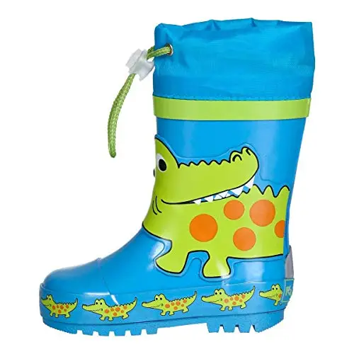 Playshoes Stivali di Gomma Unisex - Bambini e ragazzi, Blu/Verde (Coccodrillo), 34/35 EU miniatura 2