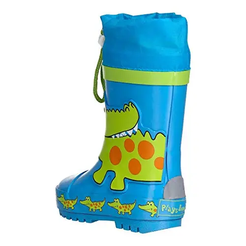 Playshoes Stivali di Gomma Unisex - Bambini e ragazzi, Blu/Verde (Coccodrillo), 34/35 EU miniatura 3