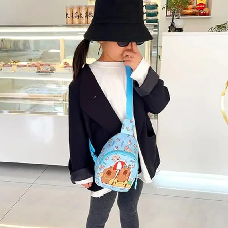 PLCPDM Bambini Imbracature Bag Cartoon Bambini Borsa Da Viaggio Petto Crossbody Minis Zaino Daypack Per Ragazze Ragazzi Fannys Pacchetti Imbracature, B miniatura 2