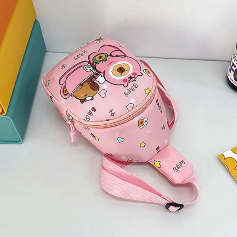 PLCPDM Bambini Imbracature Bag Cartoon Bambini Borsa Da Viaggio Petto Crossbody Minis Zaino Daypack Per Ragazze Ragazzi Fannys Pacchetti Imbracature, Blu miniatura 3