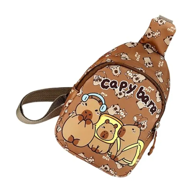 PLCPDM Bambini Imbracature Bag Cartoon Bambini Borsa Da Viaggio Petto Crossbody Minis Zaino Daypack Per Ragazze Ragazzi Fannys Pacchetti Imbracature, Marrone