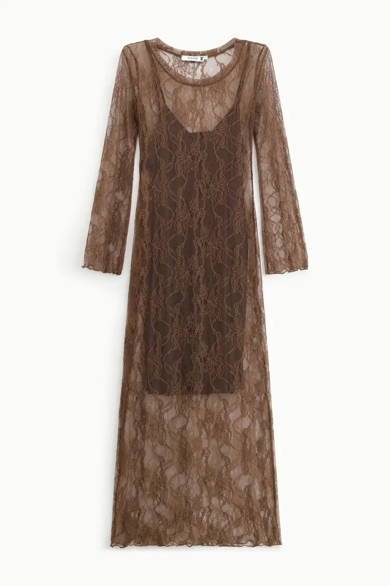 Abito lungo con stampa e maniche Moro