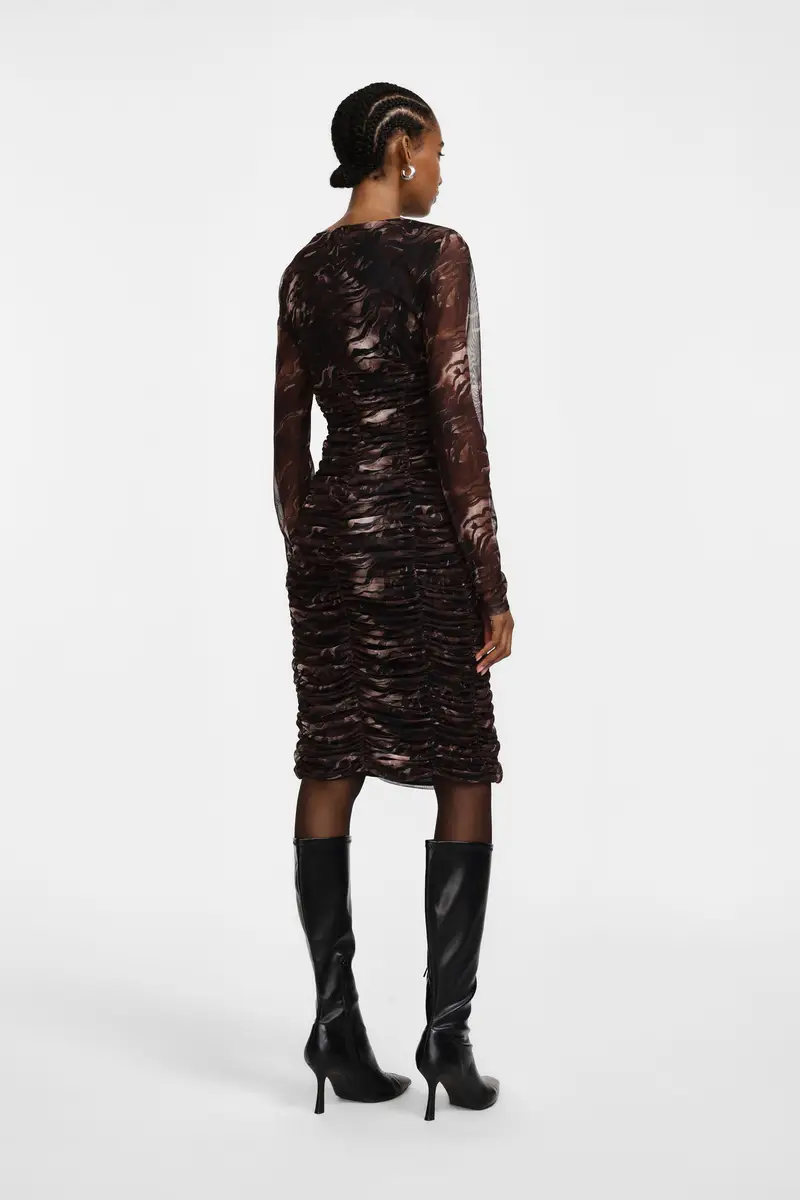 Abito stampato con maniche lunghe Moro miniatura 3