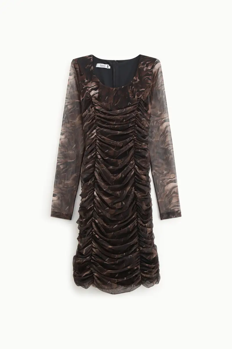 Abito stampato con maniche lunghe Moro