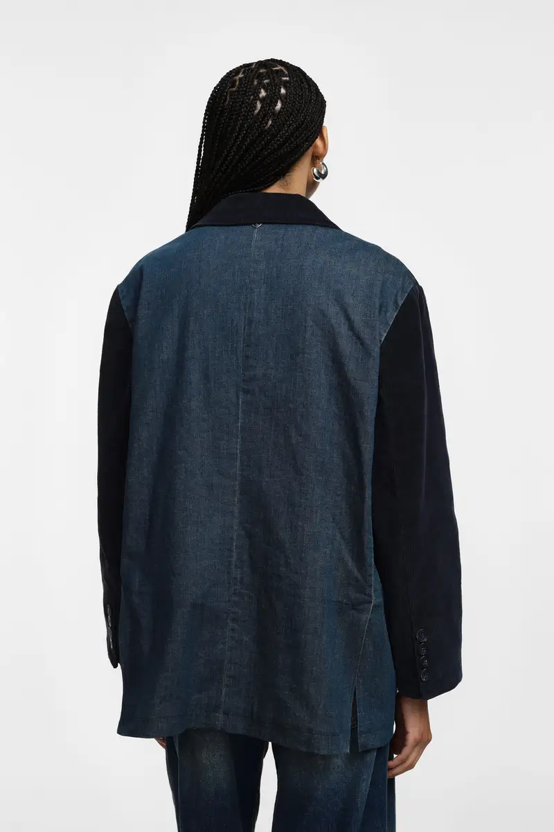 Blazer con tasche a contrasto Blu miniatura 3